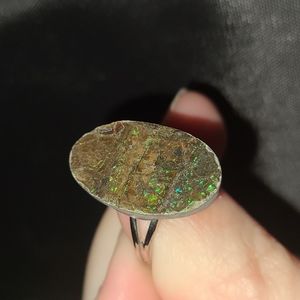 Ammolite Adjustable Ring